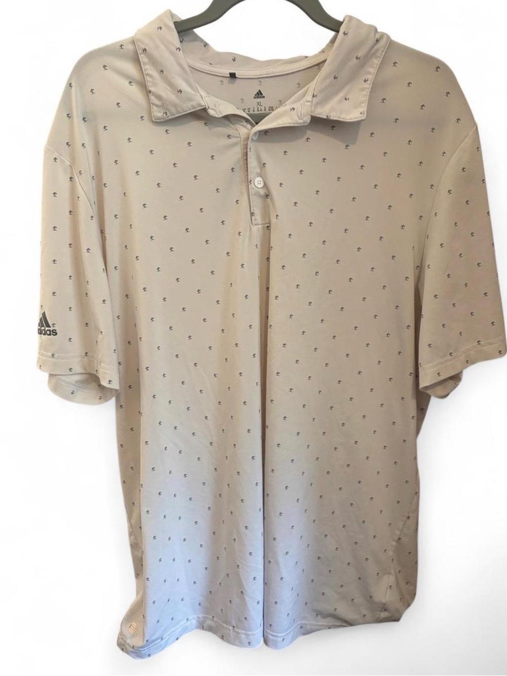 adidas Light White Polo with Tiny Micro Motif